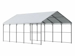 Garaje Metálico Robusto para Coches SucceBuy, 397 x 792 cm, Abriego Exterior Robusto para Coches y Barcos Plateado Hot
