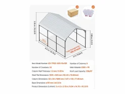 Garaje Metálico Robusto para Coches SucceBuy, 305 x 457 cm, Abriego Exterior Robusto para Coches y Barcos^ New