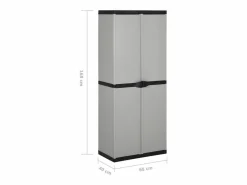 - Armario de jardín con 3 estantes y negro 68x40x168 cm^Garden Furniture Sale
