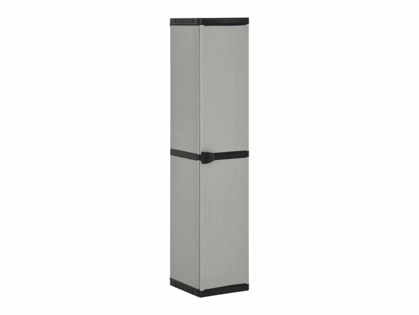 - Armario de jardín con 3 estantes y negro 34x40x168 cm^Garden Furniture