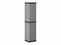 - Armario de jardín con 3 estantes y negro 34x40x168 cm^Garden Furniture