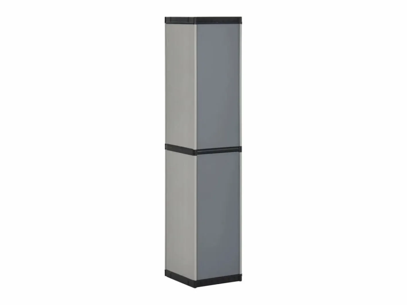 - Armario de jardín con 3 estantes y negro 34x40x168 cm^Garden Furniture