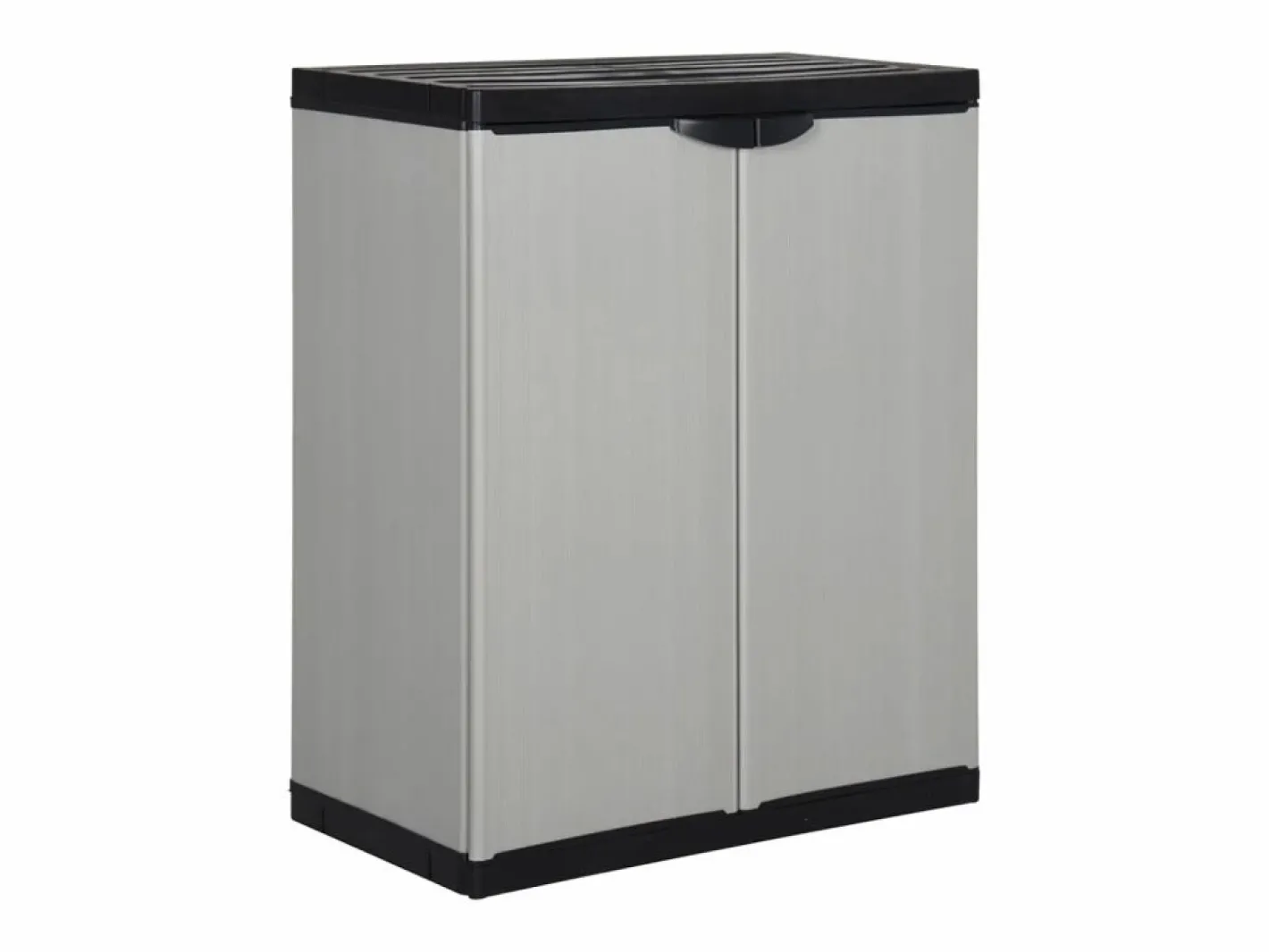 - Armario de jardín con 1 estante y negro 68x40x85 cm^Garden Furniture Clearance