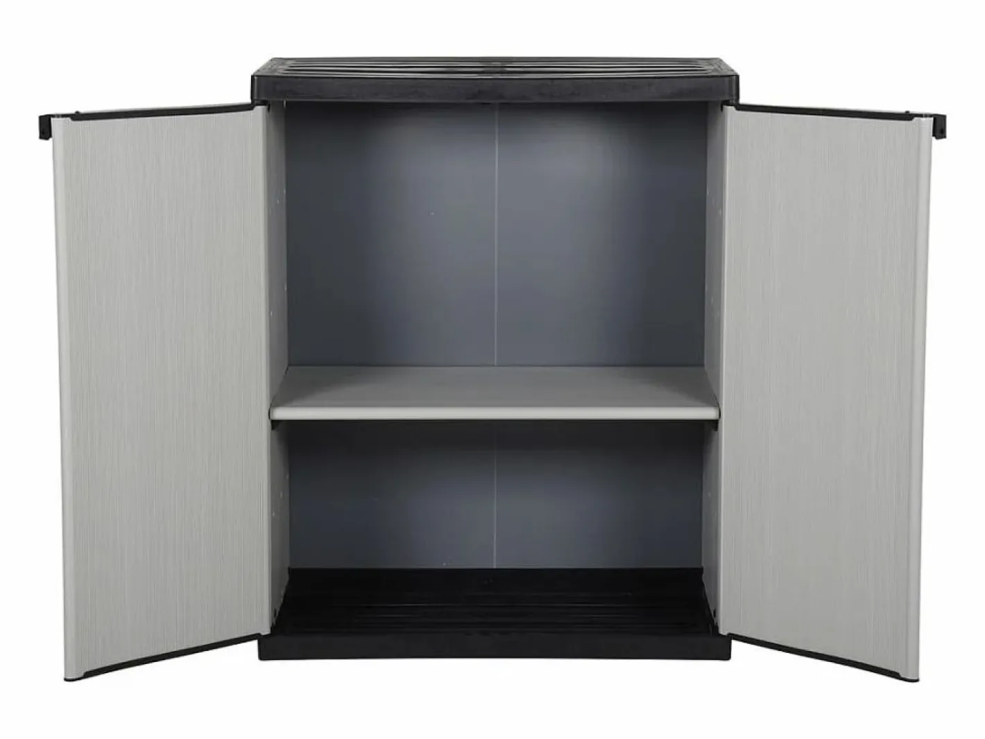 - Armario de jardín con 1 estante y negro 68x40x85 cm^Garden Furniture Clearance