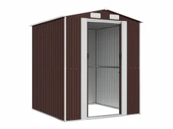 Garden Furniture - Cobertizo jardín acero galvanizado marrón oscuro 192x191x223 cm Marru00f3n Discount