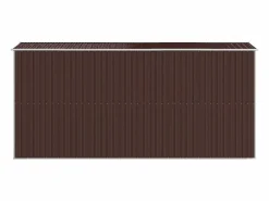 Garden Furniture Caseta De Jardín|- Cobertizo jardín acero galvanizado marrón oscuro 192x440x223 cm