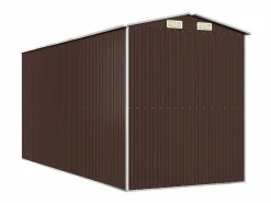 Garden Furniture Caseta De Jardín|- Cobertizo jardín acero galvanizado marrón oscuro 192x440x223 cm
