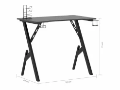 Garden Furniture Mesa Gaming|- Escritorio gaming con patas en forma de Y 90x60x75 cm