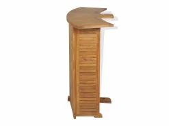 Garden Furniture - Mesa de bar plegable de madera teca maciza 155x53x105 cm Marru00f3n Clearance