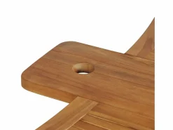 Garden Furniture - Mesa de bar plegable de madera teca maciza 155x53x105 cm Marru00f3n Clearance