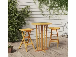 - Mesa de bar plegable madera maciza de teca 90x65x105 cm^Garden Furniture Clearance
