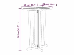 - Mesa de bar plegable madera maciza de teca 90x65x105 cm^Garden Furniture Clearance