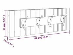 Garden Furniture - Perchero de pared madera maciza de nogal 42x8,5x14 cm Marru00f3n Online