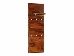Garden Furniture - Perchero de madera maciza de acacia 118x40 cm Marru00f3n