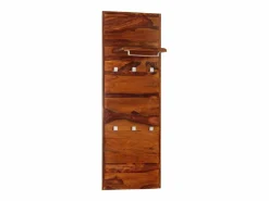 Garden Furniture - Perchero de madera maciza de acacia 118x40 cm Marru00f3n