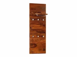 Garden Furniture - Perchero de madera maciza de acacia 118x40 cm Marru00f3n