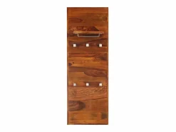 Garden Furniture - Perchero de madera maciza de acacia 118x40 cm Marru00f3n
