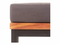 Garden Furniture Reposapiés|- Reposapiés y cojín madera maciza acacia gris oscuro 66x66x36 cm