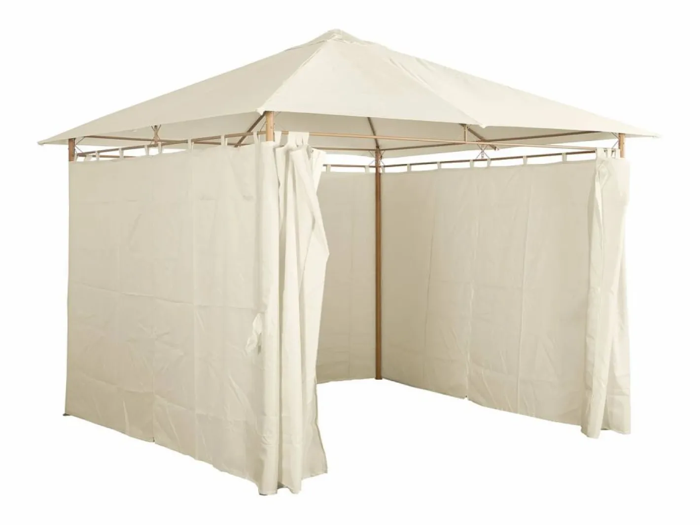Gazebo de jardín con cortinas 3x3m crudo^Sweeek Clearance