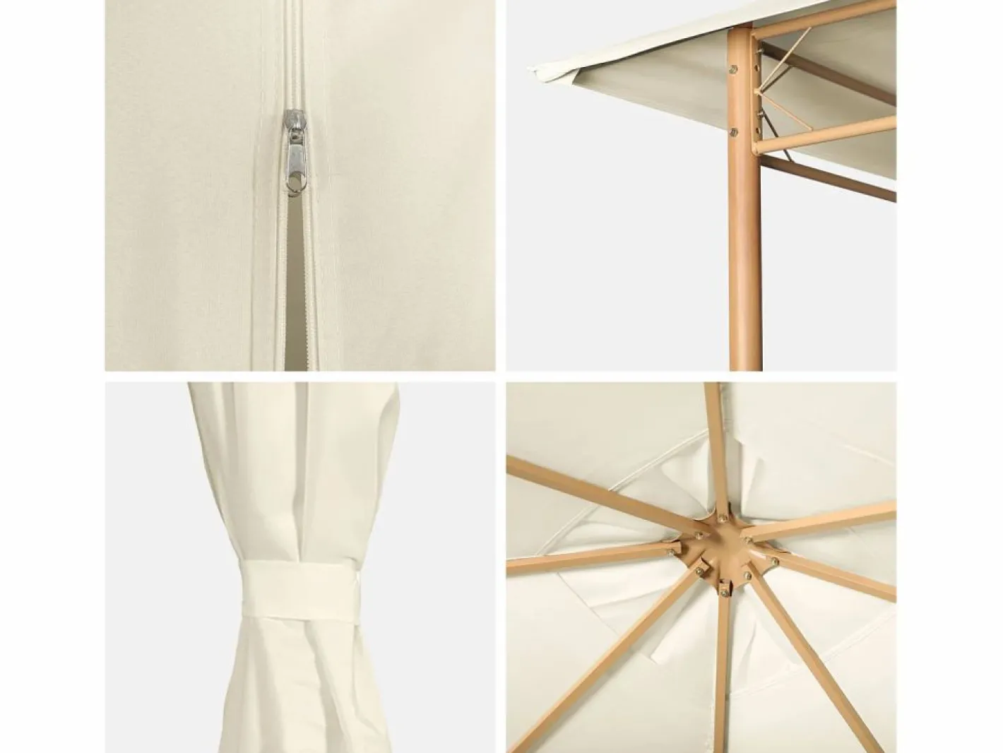 Gazebo de jardín con cortinas 3x3m crudo^Sweeek Clearance