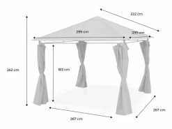 Gazebo de jardín con cortinas 3x3m crudo^Sweeek Clearance