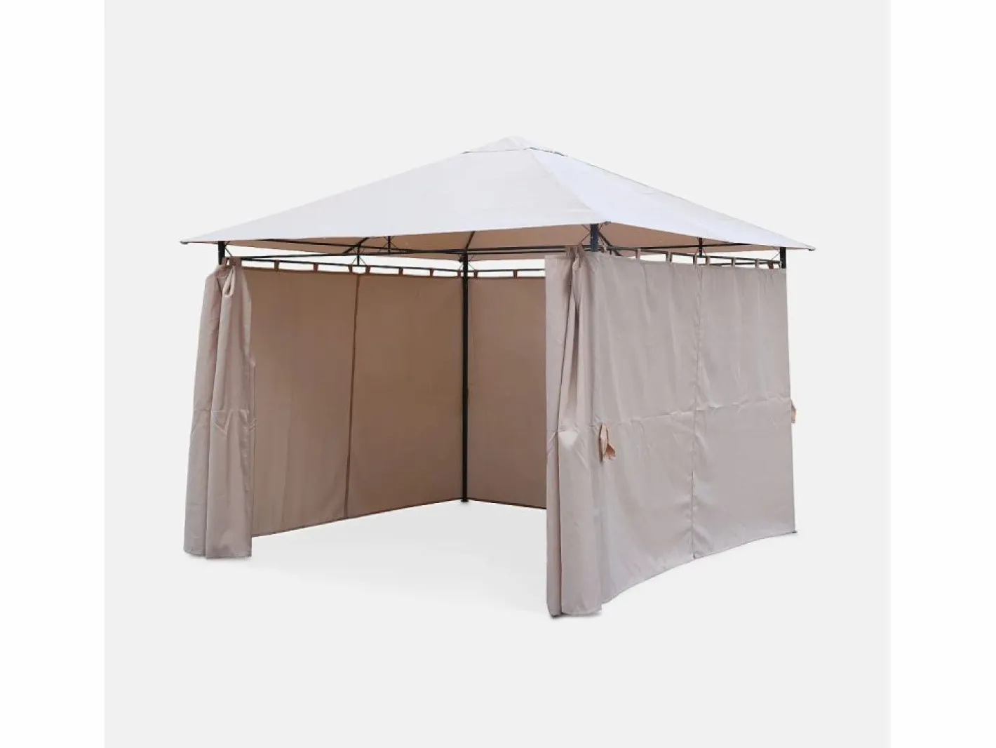 Gazebo de jardín con cortinas 3x3m^Sweeek