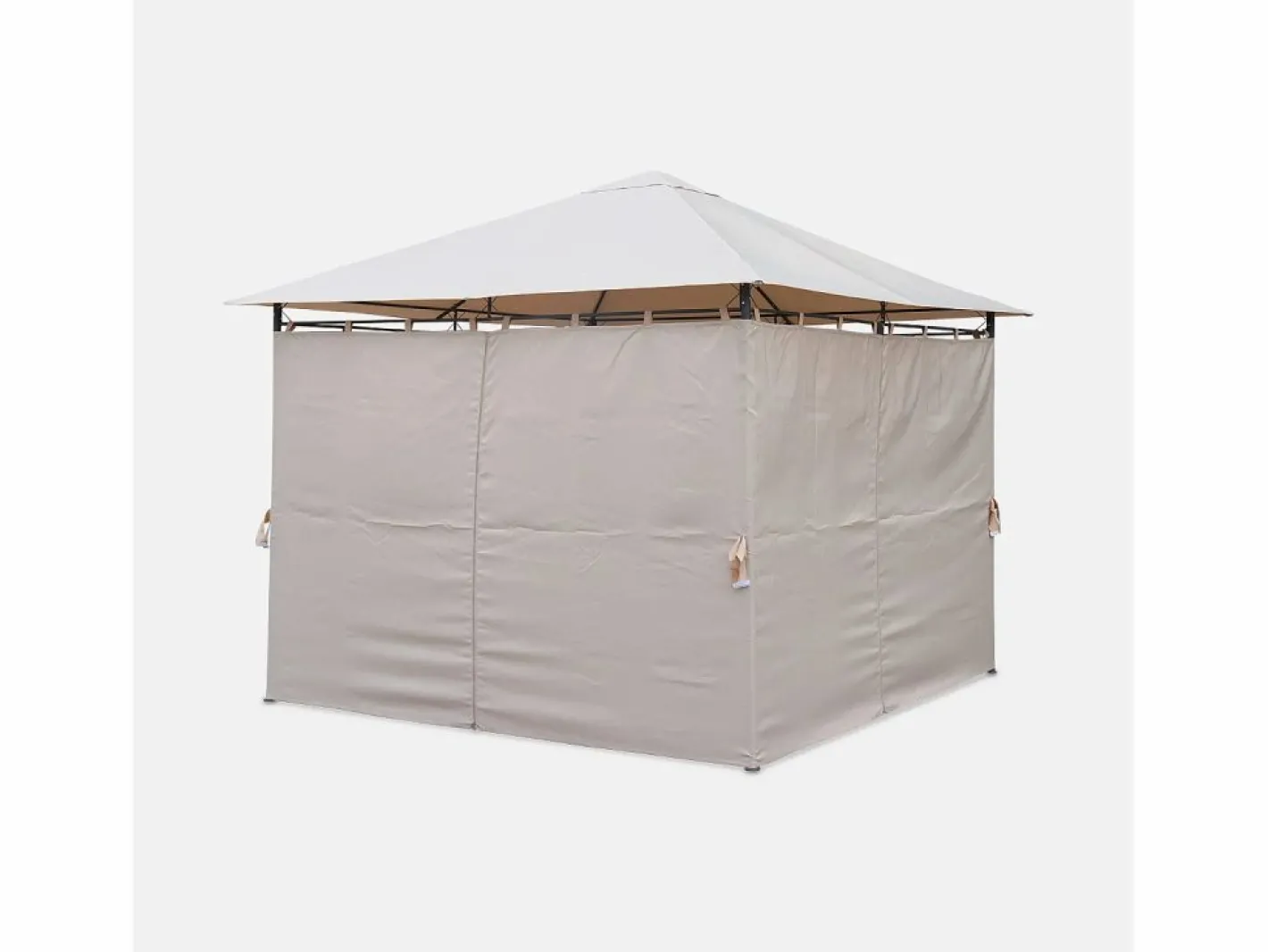 Gazebo de jardín con cortinas 3x3m^Sweeek