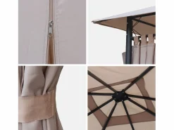 Gazebo de jardín con cortinas 3x3m^Sweeek