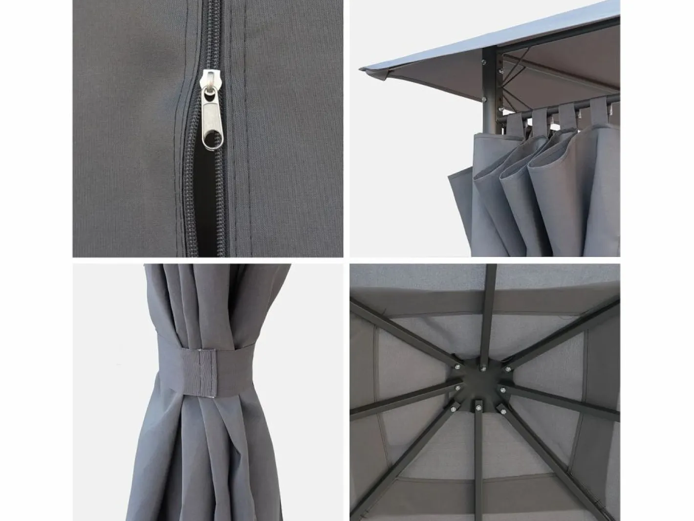 Gazebo de jardín con cortinas 3x3m^Sweeek New