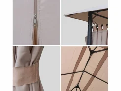 Sweeek Cenador Y Quiosco|Gazebo de jardín 3x4m con cortinas
