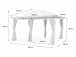 Sweeek Cenador Y Quiosco|Gazebo de jardín 3x4m con cortinas