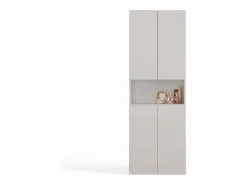 TOPESHOP GLAZE - Mueble de cuarto de baño con cesta - Estilo moderno - 174x60x30 cm - Columna de cuarto de baño Beige