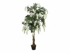 Planta Artificial|Glicina artificial 840 hojas 150 cm y blanco