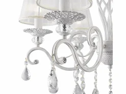 Maytoni Lámpara Suspendida|Grace Araña Blanca con Oro y Cristal, con Pantallas, 6 Luces, E14