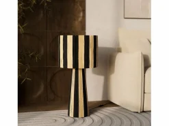Rendez-Vous Déco Lámpara De Mesa|Gran lámpara rayada negra de hoja de palma - Soléa
