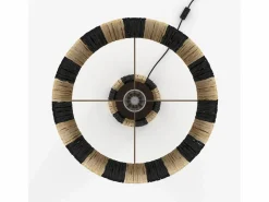 Rendez-Vous Déco Lámpara De Mesa|Gran lámpara rayada negra de hoja de palma - Soléa