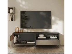 Calicosy Gran mueble TV 2 puertas, 1 cajón y 1 nicho L206 cm - EVEREST Beige Clearance