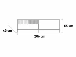 Calicosy Gran mueble TV 2 puertas, 1 cajón y 1 nicho L206 cm - EVEREST Beige Clearance