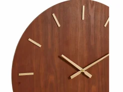 OZAIA Gran reloj de pared chapado en madera de fresno ARTURO - D. 70 cm - Marrón Color natural oscuro New