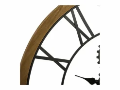 Gran Reloj de Pared Industrial de Madera y Metal D 70 cm^Atmosphera Discount