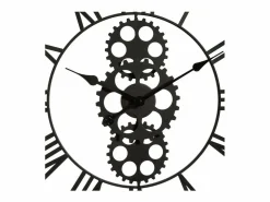 Gran Reloj de Pared Industrial de Madera y Metal D 70 cm^Atmosphera Discount