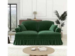 DripeX Gran Sofá 2 Plazas Chenille - Con Funda Extraíble y 2 Cojines - 194x83.5x93cm - Verde Sale