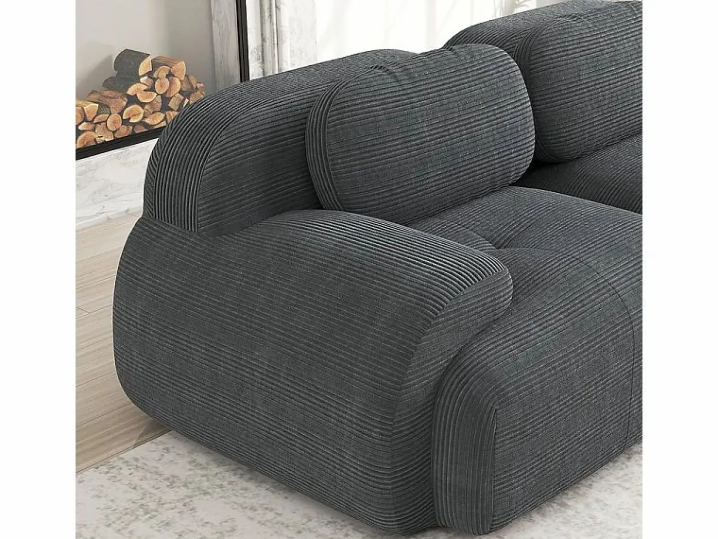 Gran sofá angular modular 388cm - de Pana - con 4 cojines y 2 otomanas - ergonómico -^DripeX Outlet