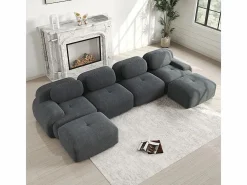 Gran sofá angular modular 388cm - de Pana - con 4 cojines y 2 otomanas - ergonómico -^DripeX Outlet