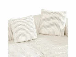DripeX Gran sofá angular recto modular, de pana, con 4 cojines, sin montaje requerido, 261x146x65cm, Blanco Clearance