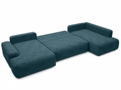 Vente-unique Sofá Xxl|Gran sofá cama rinconera derecha panorámico de 8 plazas en tela texturizada DAVISO