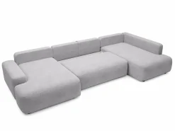 Vente-unique Sofá Xxl|Gran sofá cama rinconera derecha panorámico en tela texturizada DAVISO
