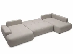 Vente-unique Sofá Xxl|Gran sofá cama rinconera derecha panorámico 8 plazas en tela texturizada DAVISO