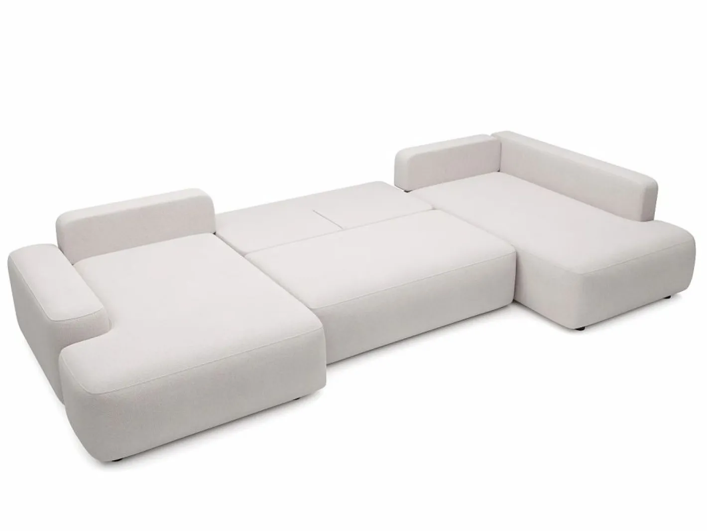 Vente-unique Sofá Xxl|Gran sofá cama rinconera derecha panorámico de 8 plazas en tela texturizada DAVISO