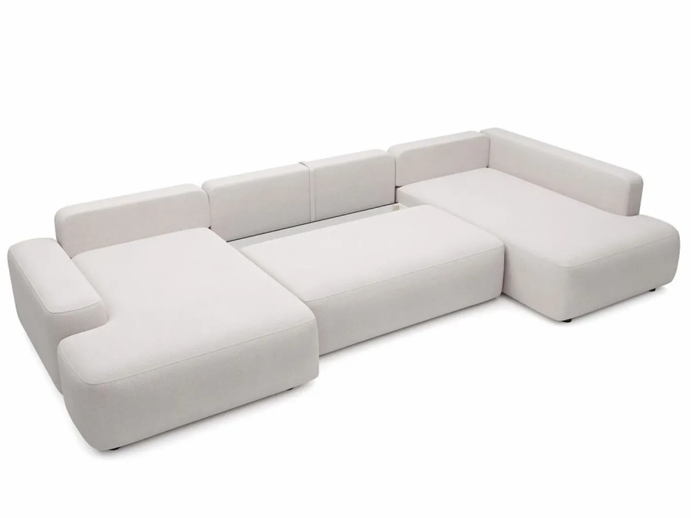 Vente-unique Sofá Xxl|Gran sofá cama rinconera derecha panorámico de 8 plazas en tela texturizada DAVISO